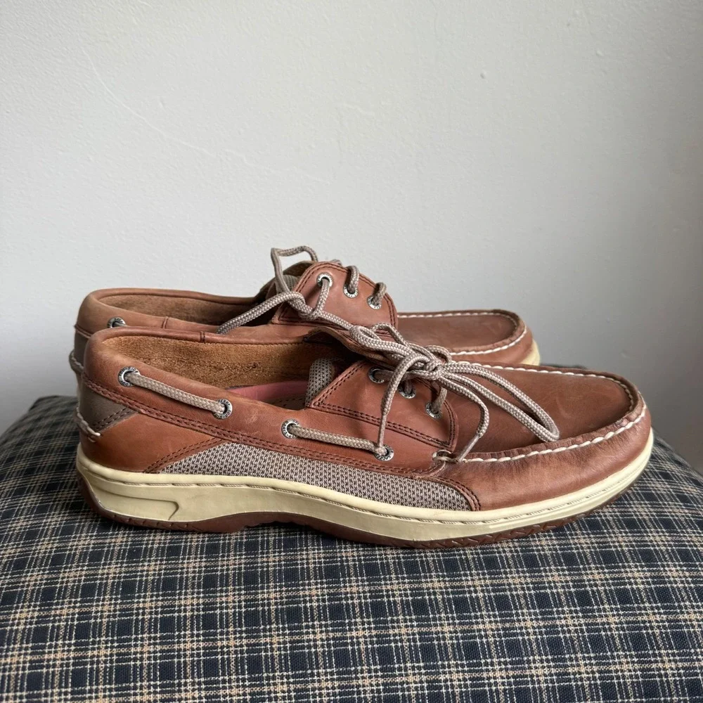Sperry Billfish 3-Eye Mesh Leather Boat Shoe Size 10.5 Brown 0799320